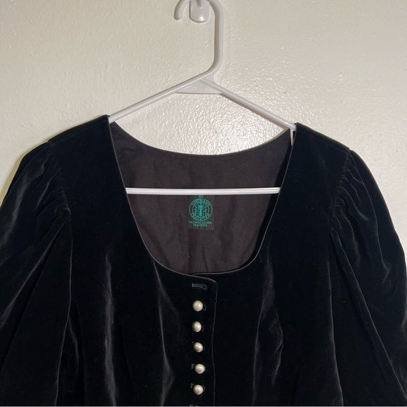 Vintage Tostmann Velvet Top Long Sleeve Pearl Buttons 42 - Picture 2 of 12